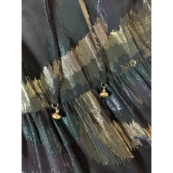 trina turk black and gold dress Trina Turk NWT $378 Rachelle Metallic Sheath Dress Size 4 Black Gold